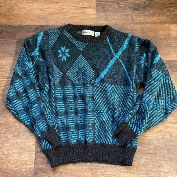 The Unbranded Brand Other - Vintage Michael Gerald Wool Blend Mens Crewneck Sweater, Size M, Argyle Pattern